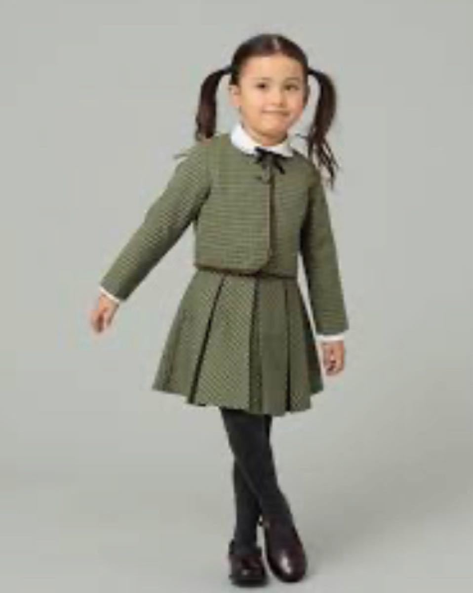 ビームスキッズ フォーマル グリーンチェック 120 女の子 入学式