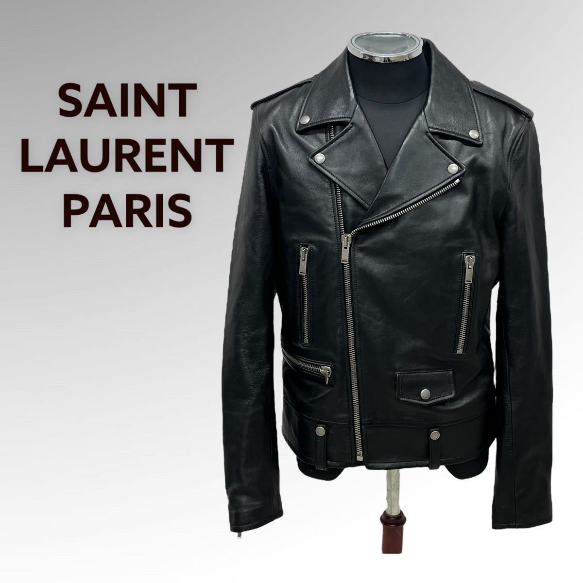 SAINT LAURENT PARIS サンローランパリ 羊革 ラムレザー バイカー