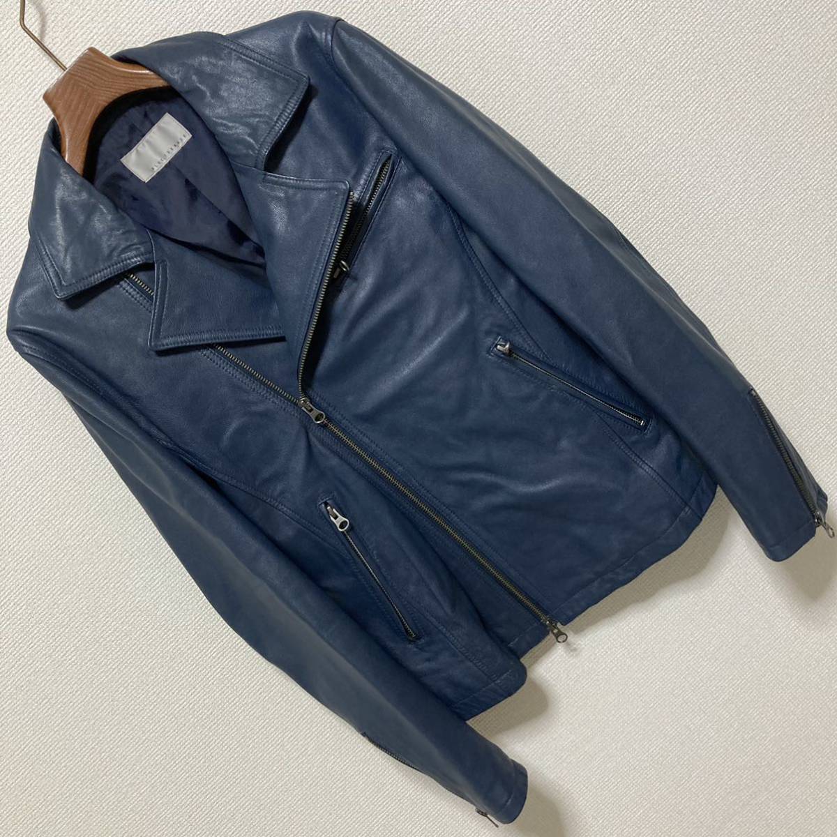 美品 トルネードマート BLUE TORNADO レザー ライダースジャケット M