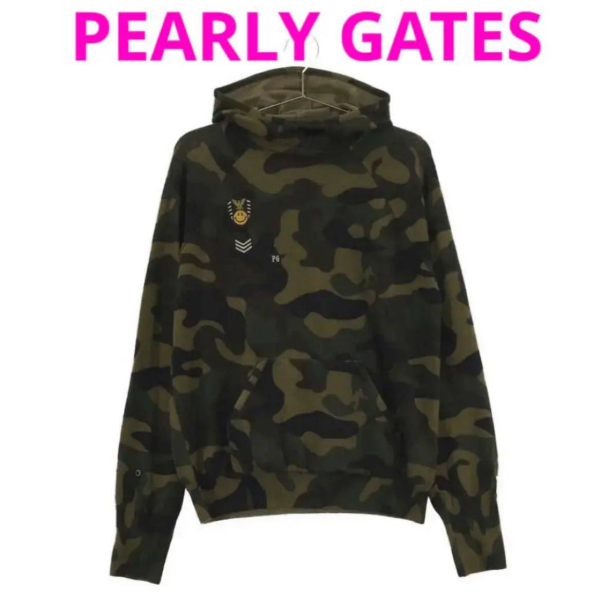 パーリーゲイツ PEARLYGATES パーカー 迷彩 カモフラ ワッペン 1