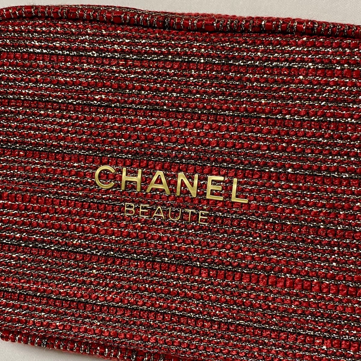 CHANEL シャネル ノベルティ 2022 ホリデー ツイード 赤 ポーチ 新品未