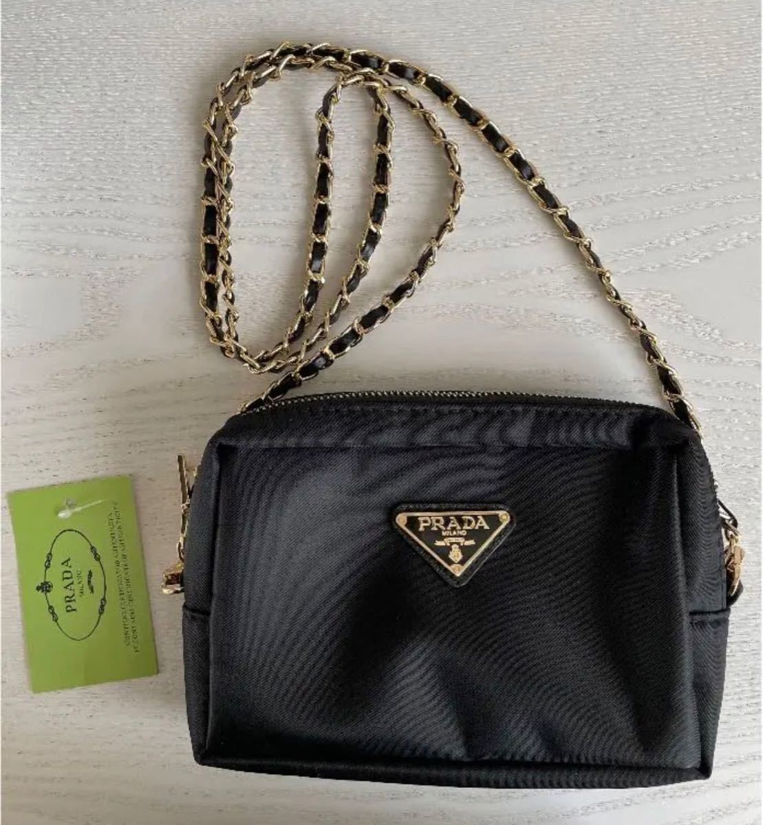 PRADA プラダ ノベルティ ショルダーバッグ ポーチ ブラック｜Yahoo