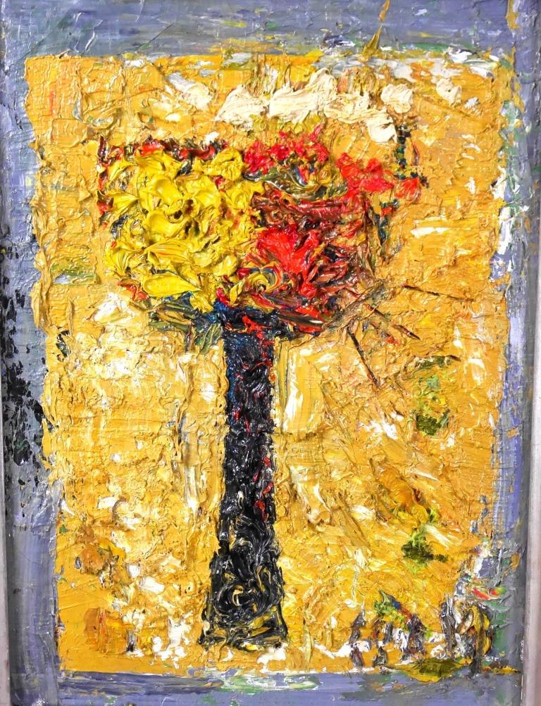 Yahoo!オークション - 森勇『花』 油彩4号 直筆サイン有 重厚絵肌 日展