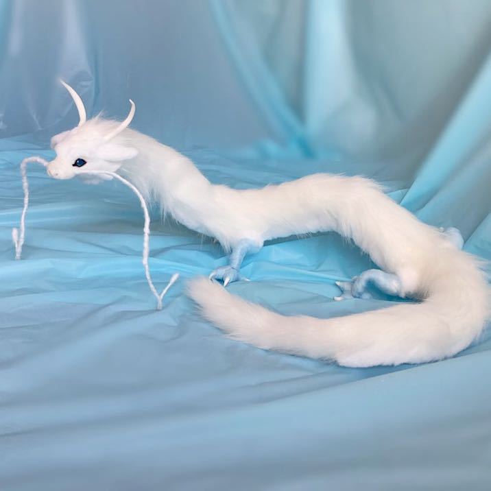 Yahoo!オークション - 雪灯り ・゜゜・ . アートドール 白龍 全長約110