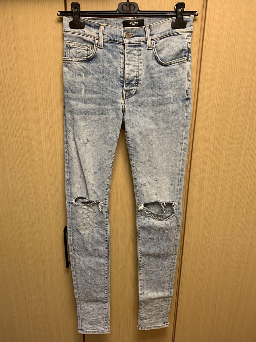 国内正規 AMIRI アミリ ショットガン加工 ニークラッシュ ダメージ
