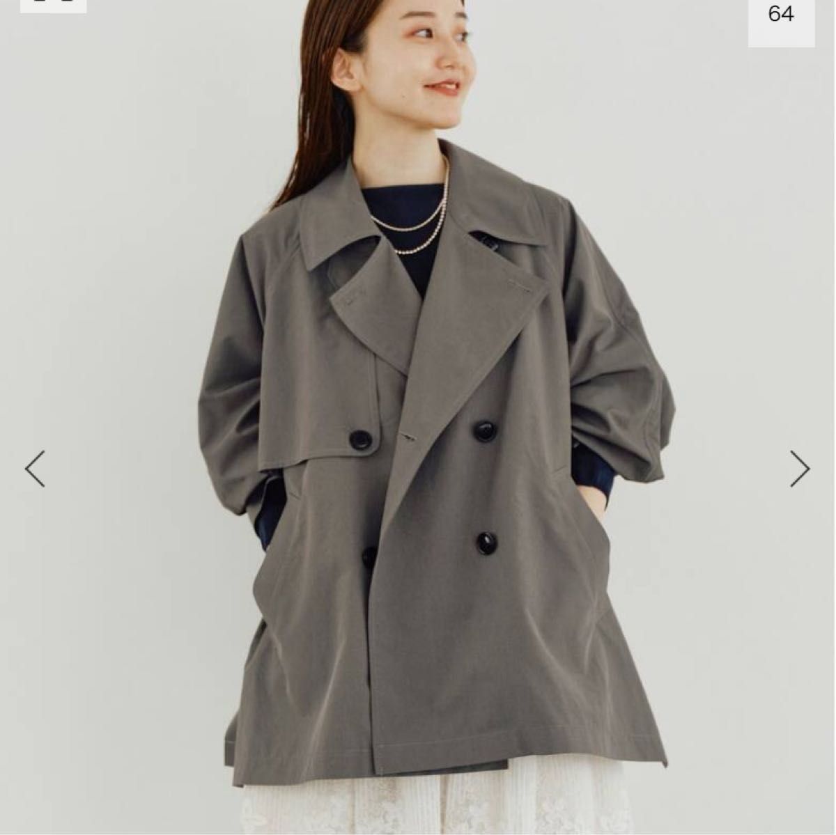 IENA Peポプリンオーバーショートコート ベージュ サイズ38 新品・未