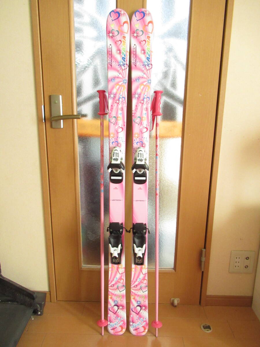カザマ スキーセット 板86cm ブーツ17-18cm ストック75cm カザマ