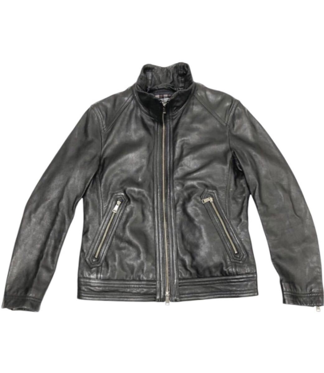 美品✨ブラックレーベルクレストブリッジ ライダース 羊革 ファー