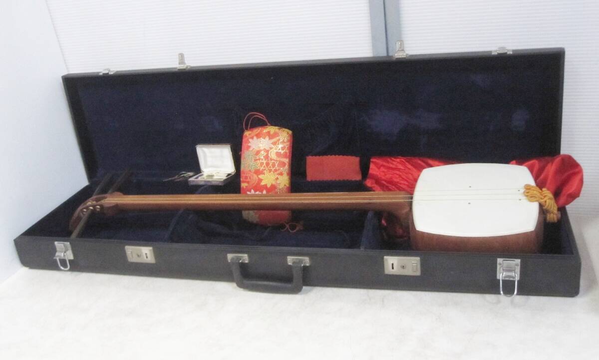 三味線 東さわり 和楽器 バチ 撥 弦 駒 ハードケース 民謡 べっこう風