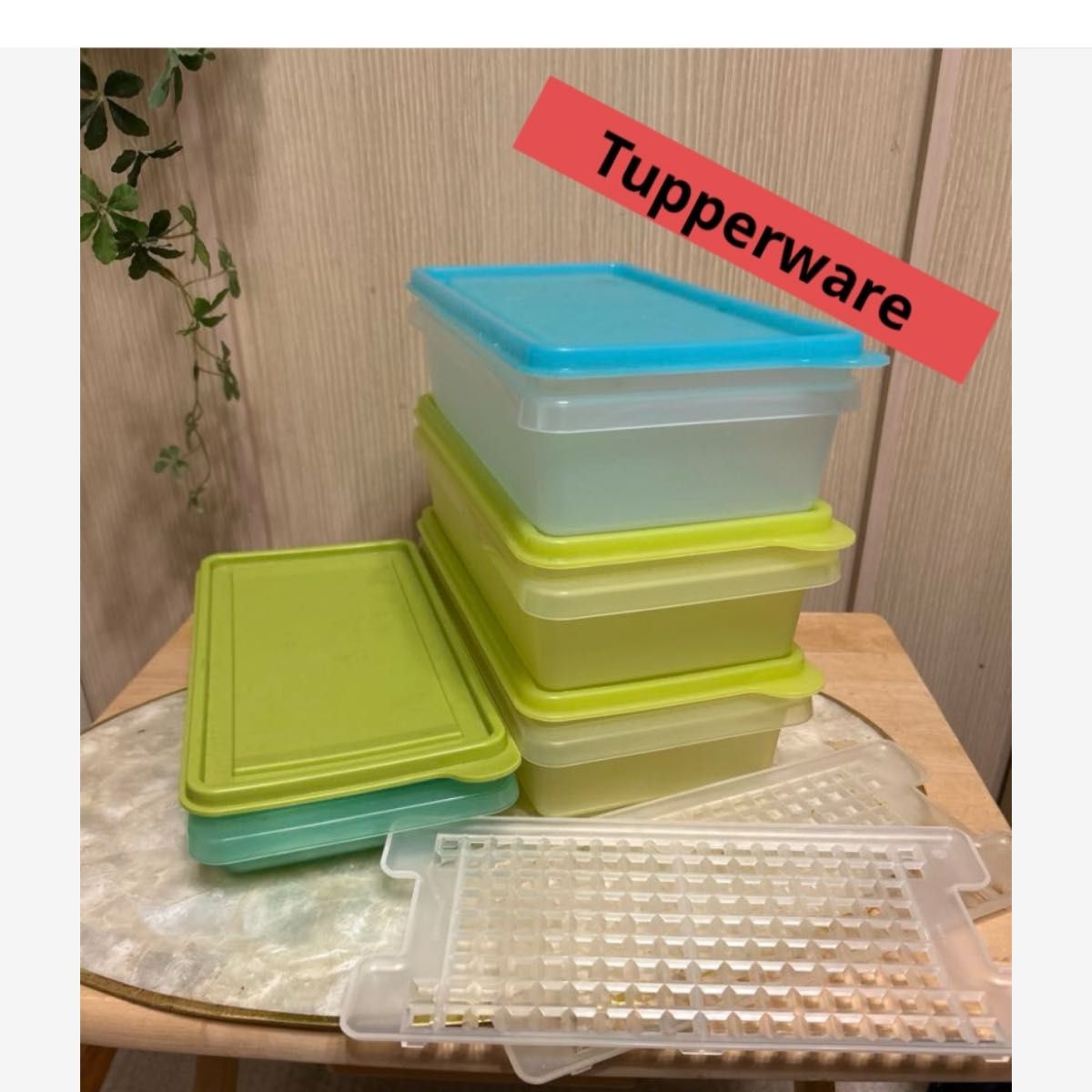 レトロ 約半額 タッパーウェア SSセット（大）（2個）すのこ付 冷蔵