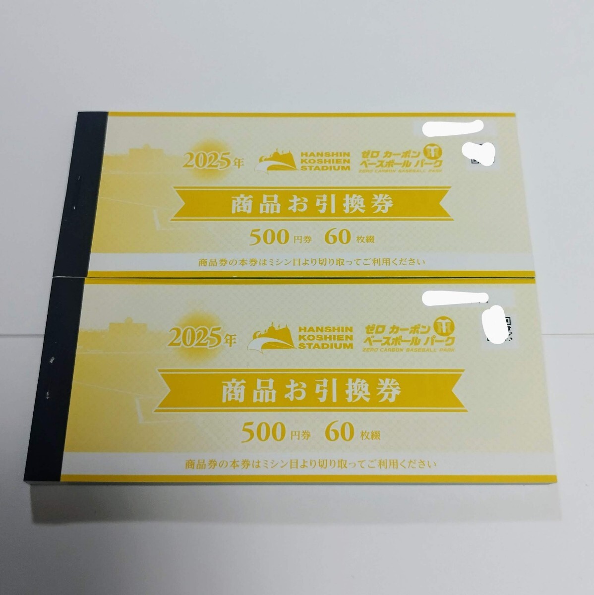 2025年 阪神甲子園球場 商品お引換券 500円券×60枚綴 30000円分 阪神