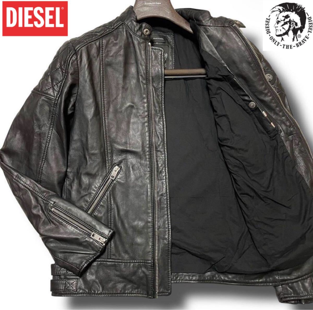 Yahoo!オークション -「レザーシングルライダース diesel」の落札相場