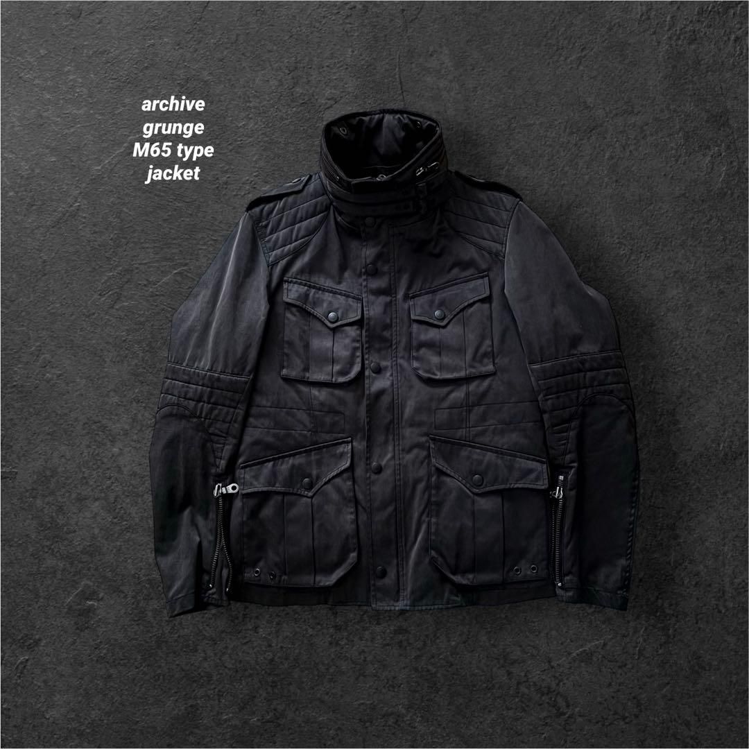 希少サイズ 00s y2k archive grunge gimmick zipup biker jacket