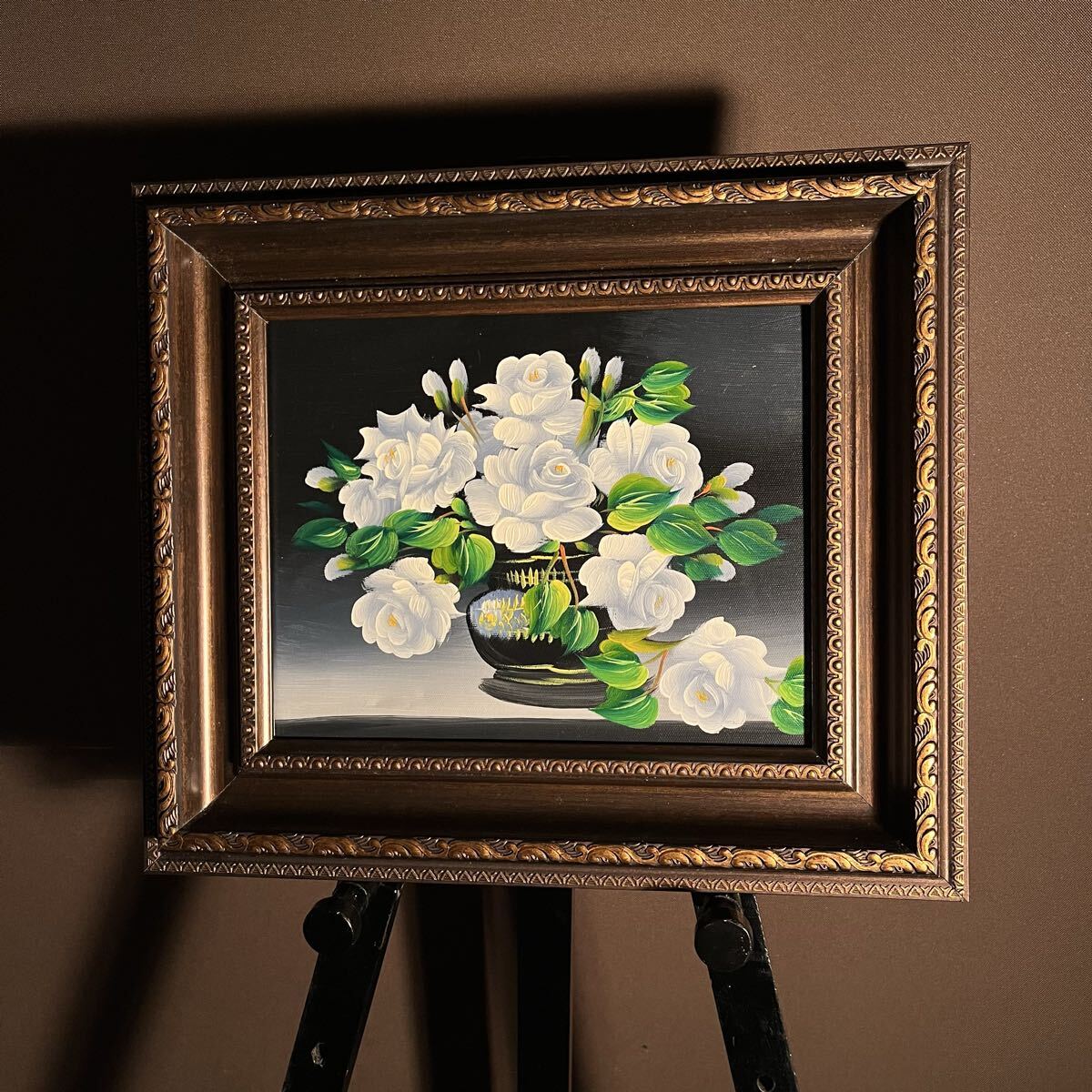 手書き油絵 花瓶の花 額付 絵画 インテリア 油彩画｜Yahoo!フリマ（旧