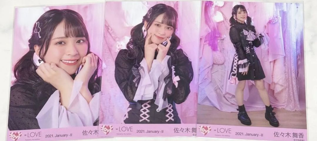 イコラブ =LOVE 直筆 生写真 手遅れcaution グレー襟 佐々木舞香 生