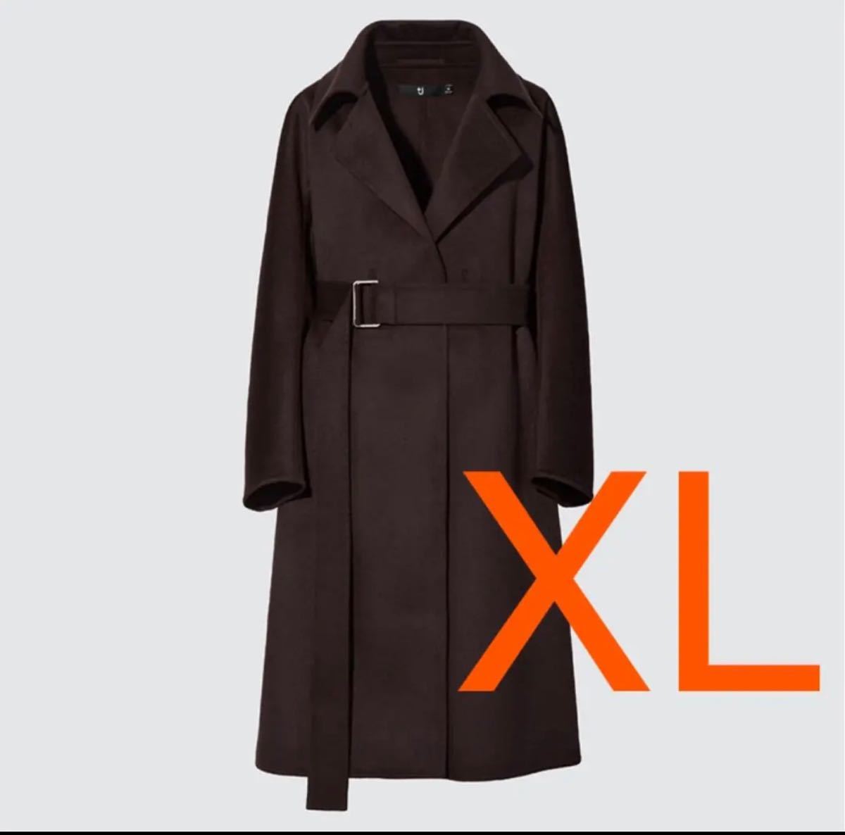 UNIQLO +J カシミヤブレンドラップロングコートXL ブラック｜Yahoo