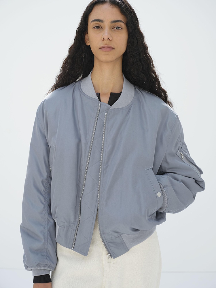 SILK LINEN NEP CHECK ZIP BLOUSON - AURALEE Official Website