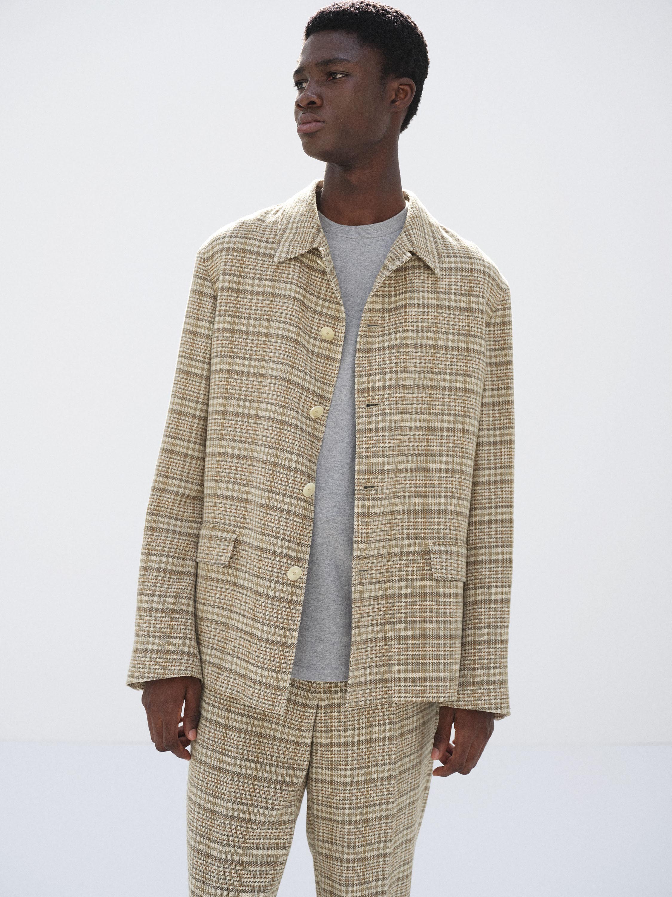 SILK LINEN NEP CHECK JACKET - AURALEE Official Website