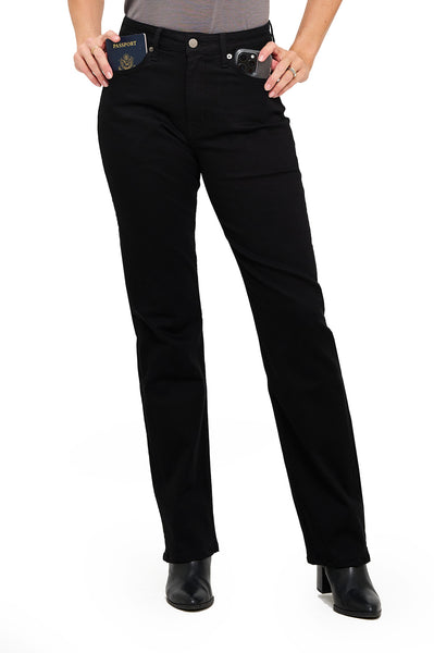 Best Travel Jeans for Women | Relaxed | Jet Black - Aviator