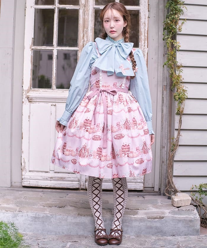 axes femme kawaii ロココジャンバースカート(黒) M axes femme kawaii