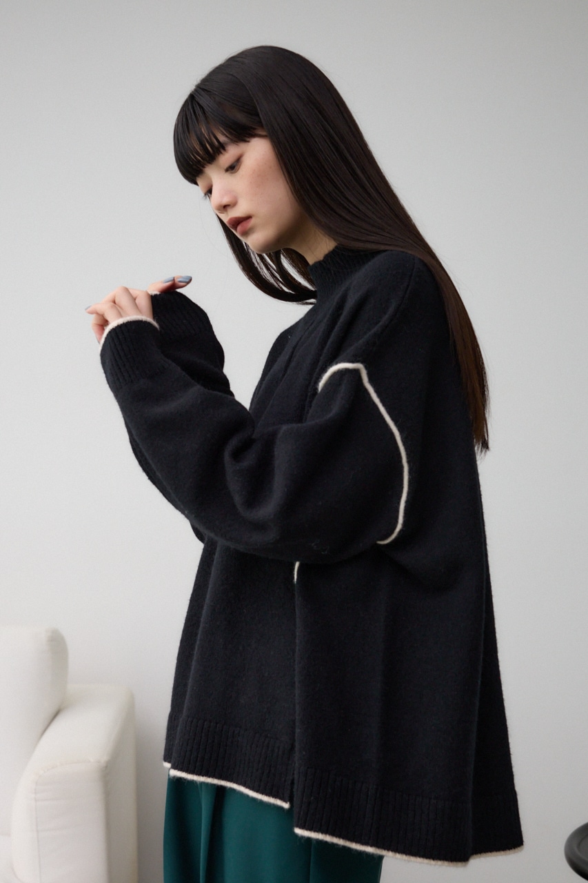 ハイネック配色ニットプルオーバー｜WOMEN｜250HAG70-340I｜AZUL BY