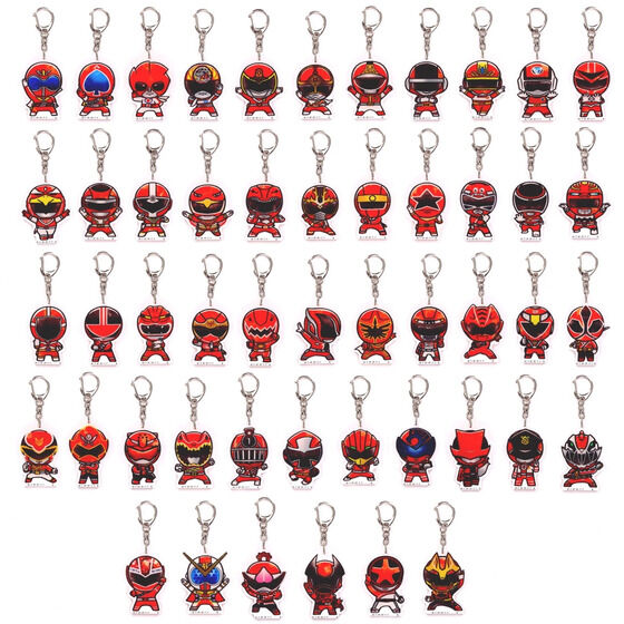スーパー戦隊シリーズ 歴代レッド デフォルメ アクリルチャーム（全50