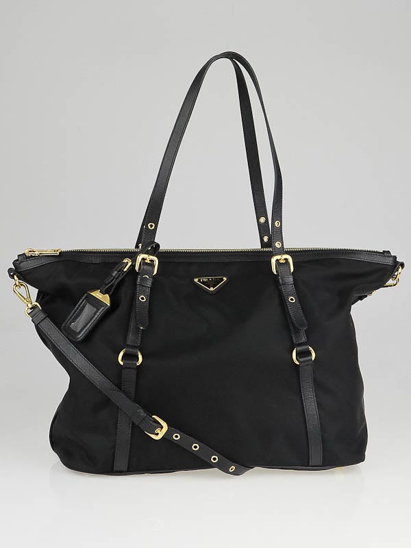 Prada Black Tessuto Nylon and Saffiano Leather Tote Bag BR4253
