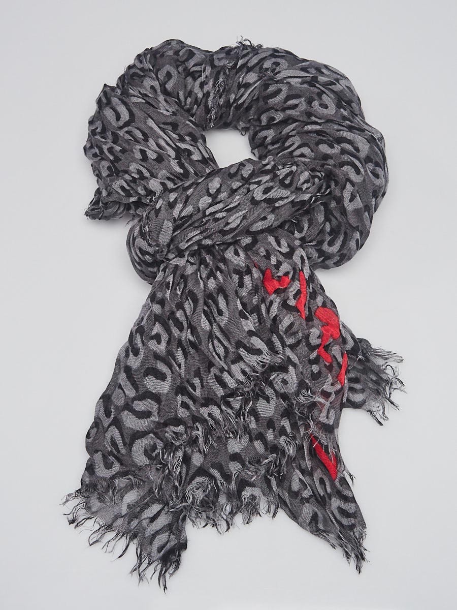Louis Vuitton Anthracite Cashmere/Silk Stephen Sprouse Leopard