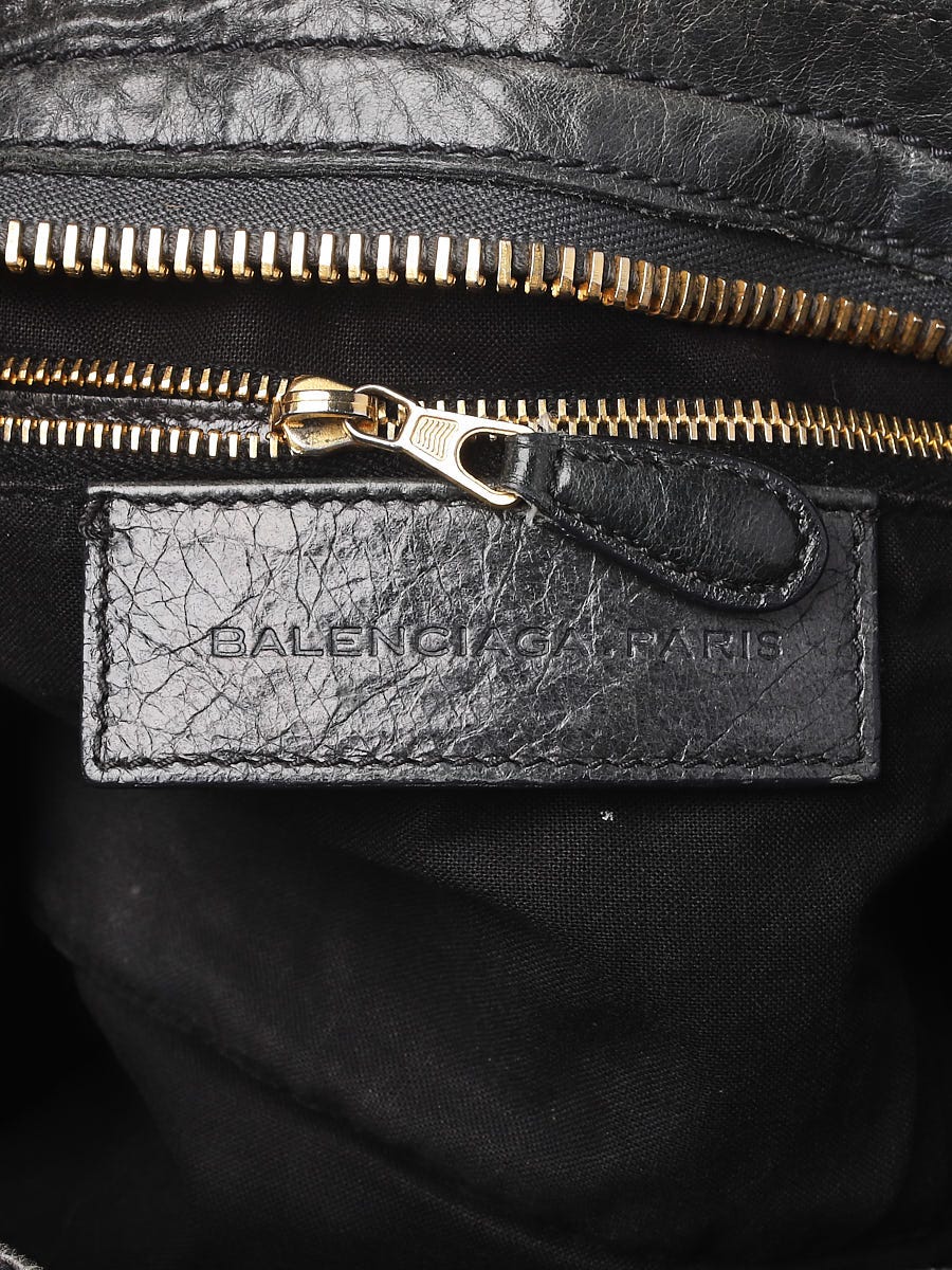 Balenciaga Anthracite Leather Giant 21 Gold Motorcycle City Bag