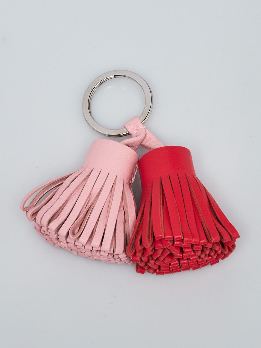 Hermes Rose Sakura/Framboise Lambskin Leather Carmen Uno-Dos Key