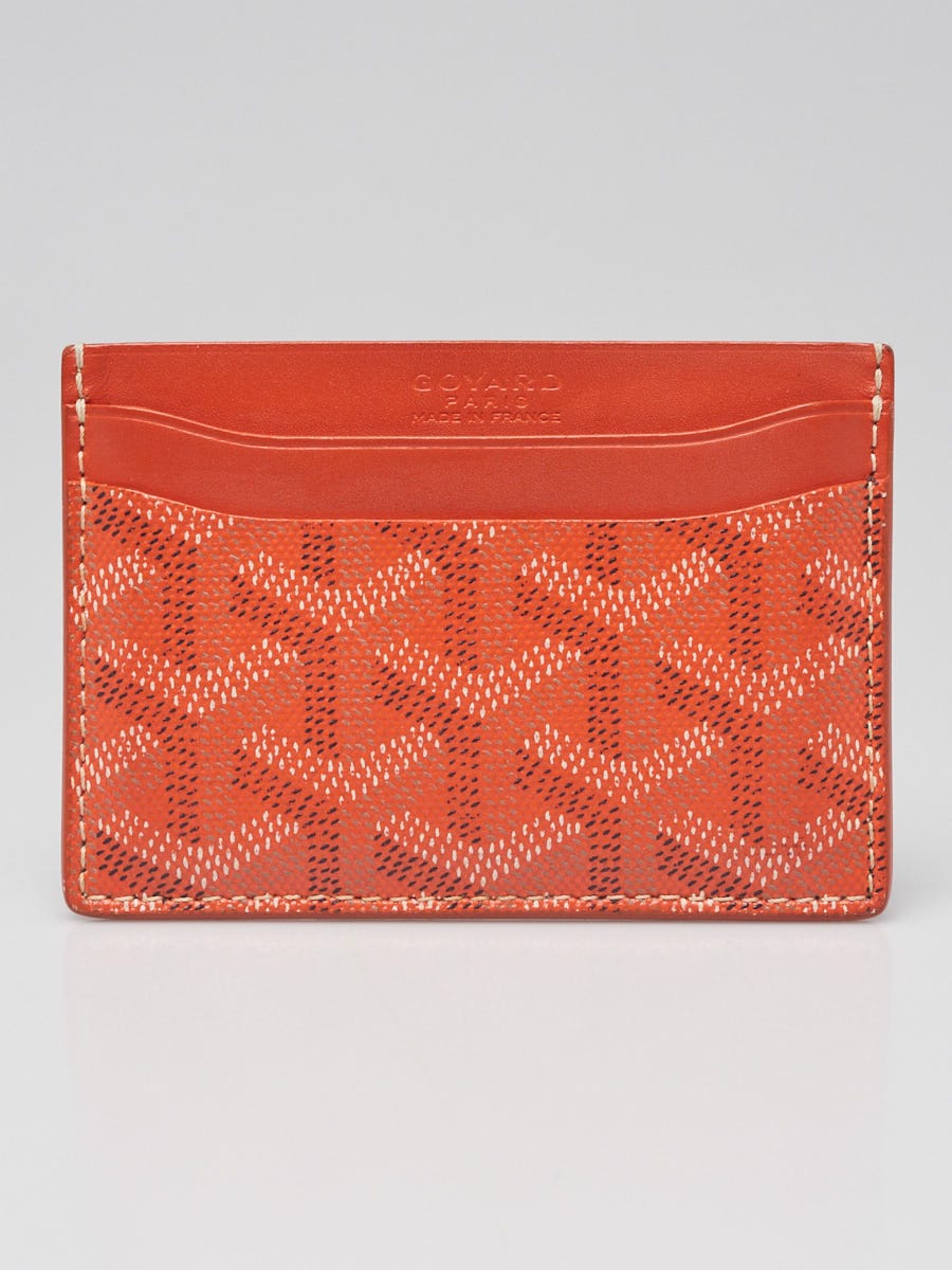 Goyard Orange Chevron Print Coated Canvas Card Holder | Yoogi's Closet