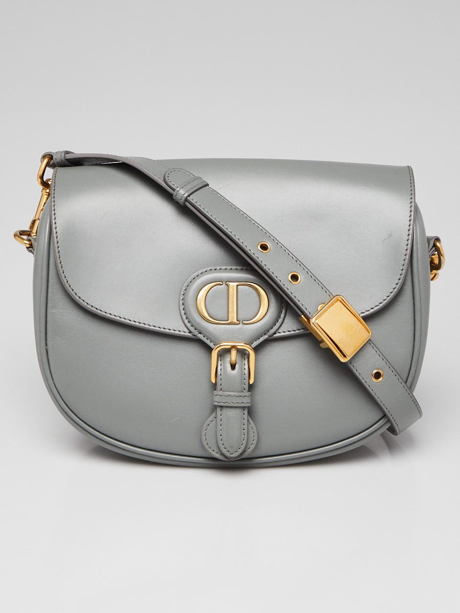 Christian Dior Grey Smooth Calfskin Leather Medium Bobby Crossbody