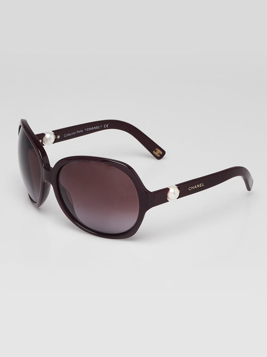 Chanel Burgundy Frame Tint Perle Sunglasses 5141-H | Yoogi's Closet