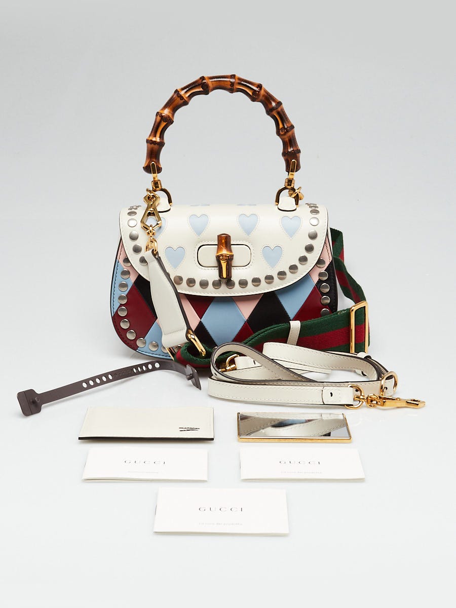 Gucci Multicolor Leather Lovelight Bamboo Top Handle 1947 Small