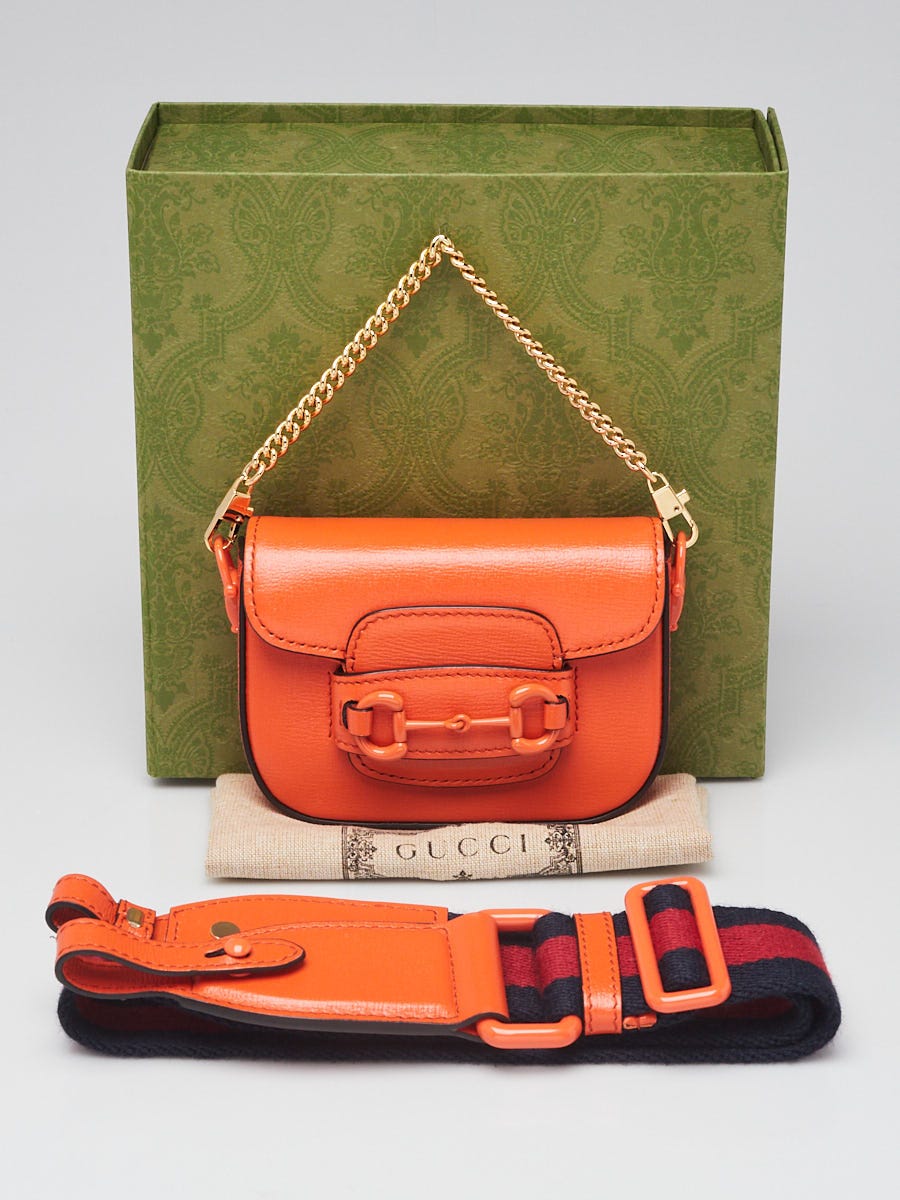Gucci Orange Leather Horsebit 1955 Mini Bag | Yoogi's Closet