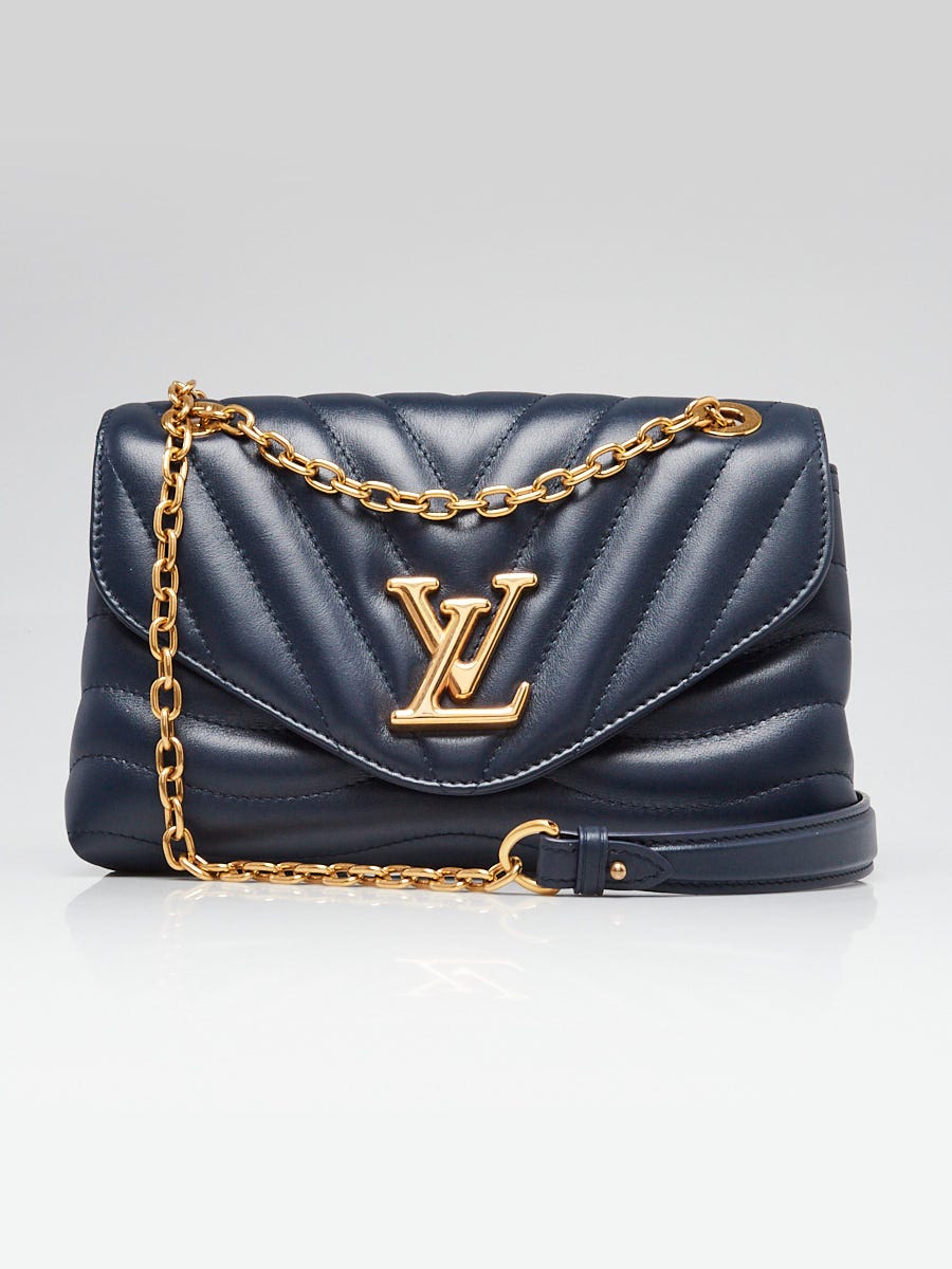 Louis Vuitton Navy Blue Quilted Leather New Wave Chain NM MM Bag