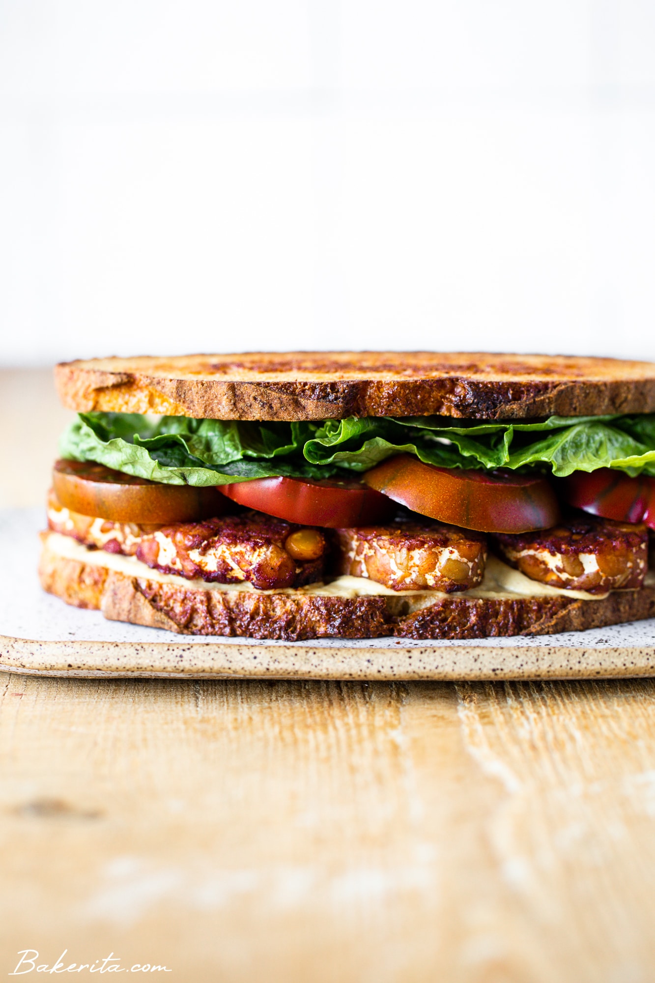Vegan Tempeh BLT Sandwich • Bakerita