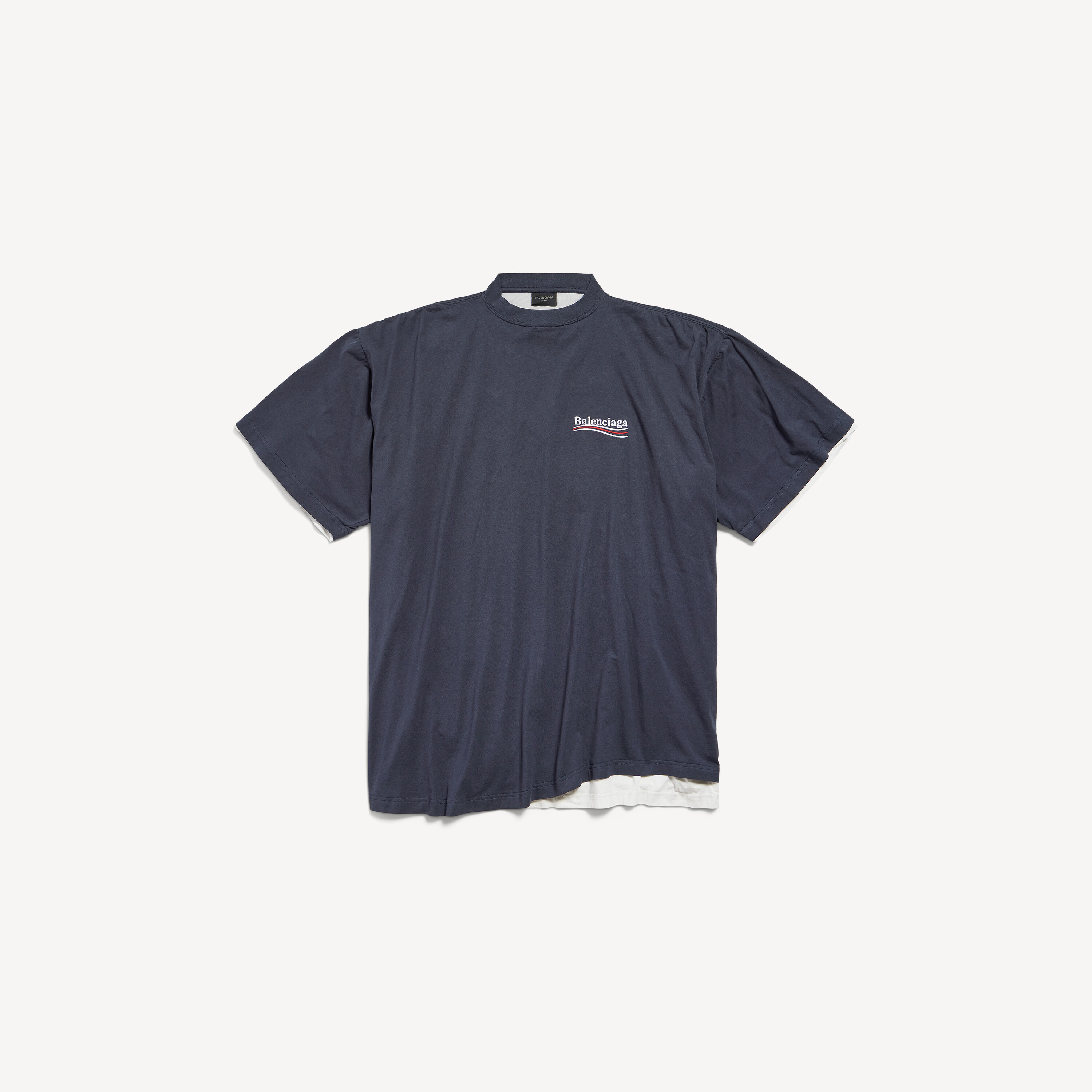 Men's Balenciaga Back Double T-shirt in Faded Black | Balenciaga US