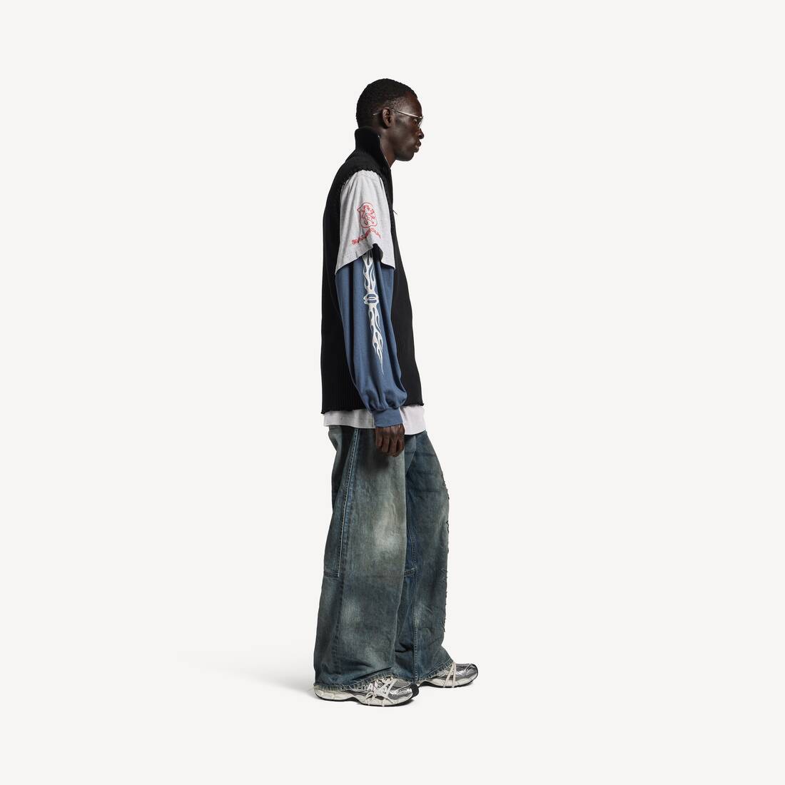Men's Hybrid Sweater in Black/multicolor | Balenciaga JP