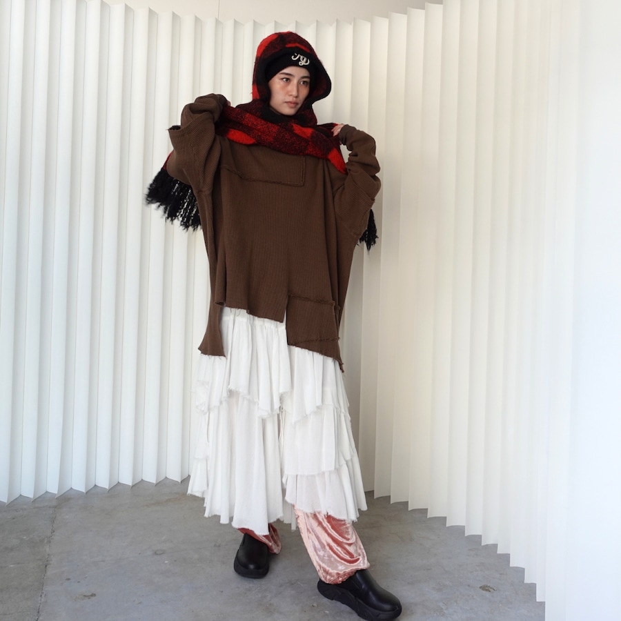 残り2点|Moist Hoodie Poncho/Red | AMBERGLEAM