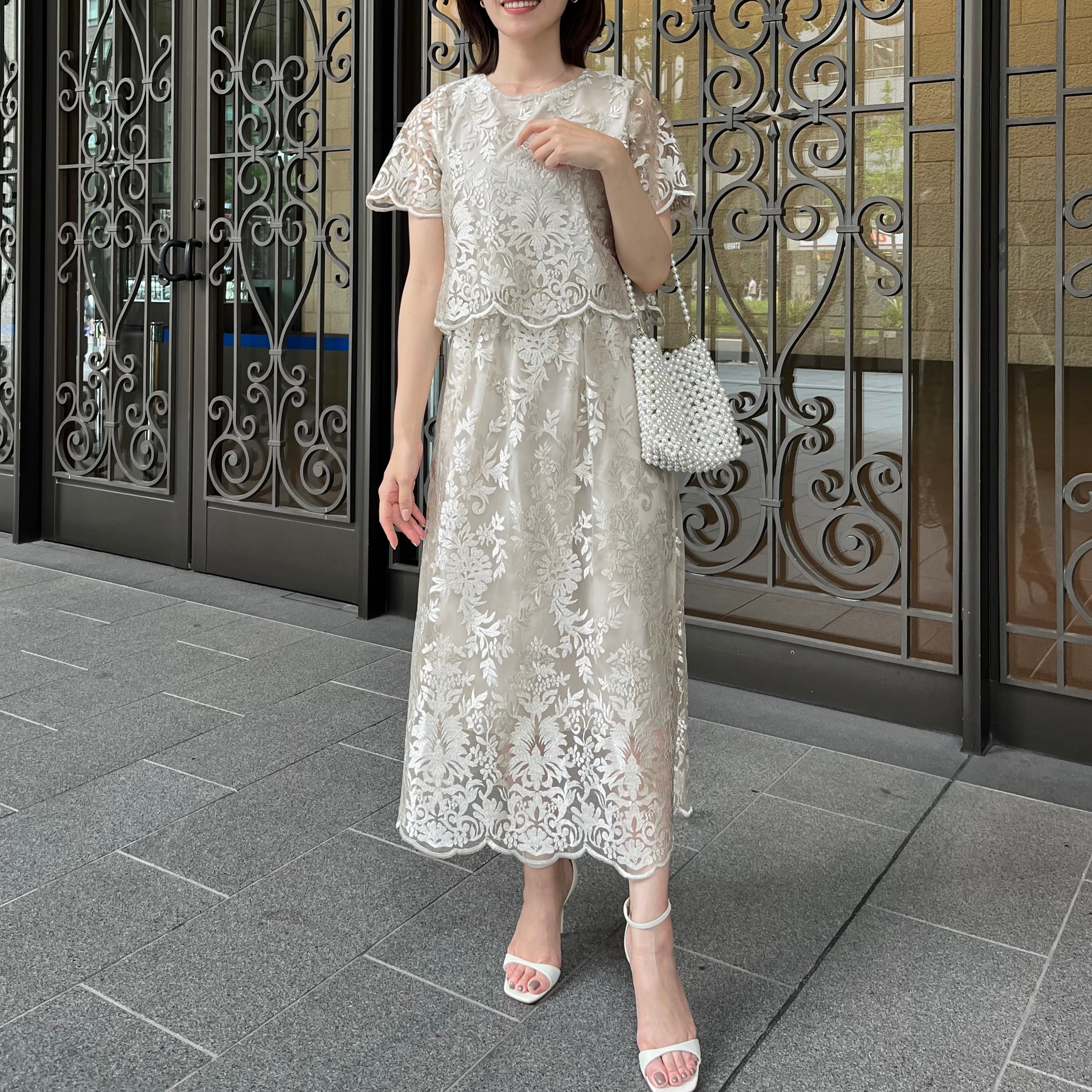 リーフ刺繍セットアップ [30027] | conforobe(コンフォローブ)