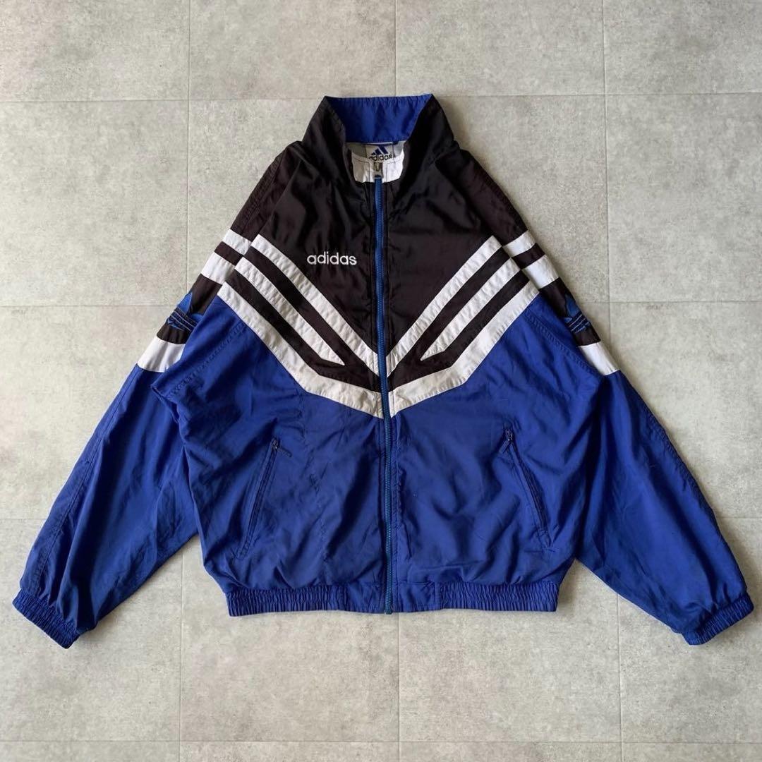 アディダス adidas ナイロンジャケット 90s 00s ビンテージ 青 | Pay ID