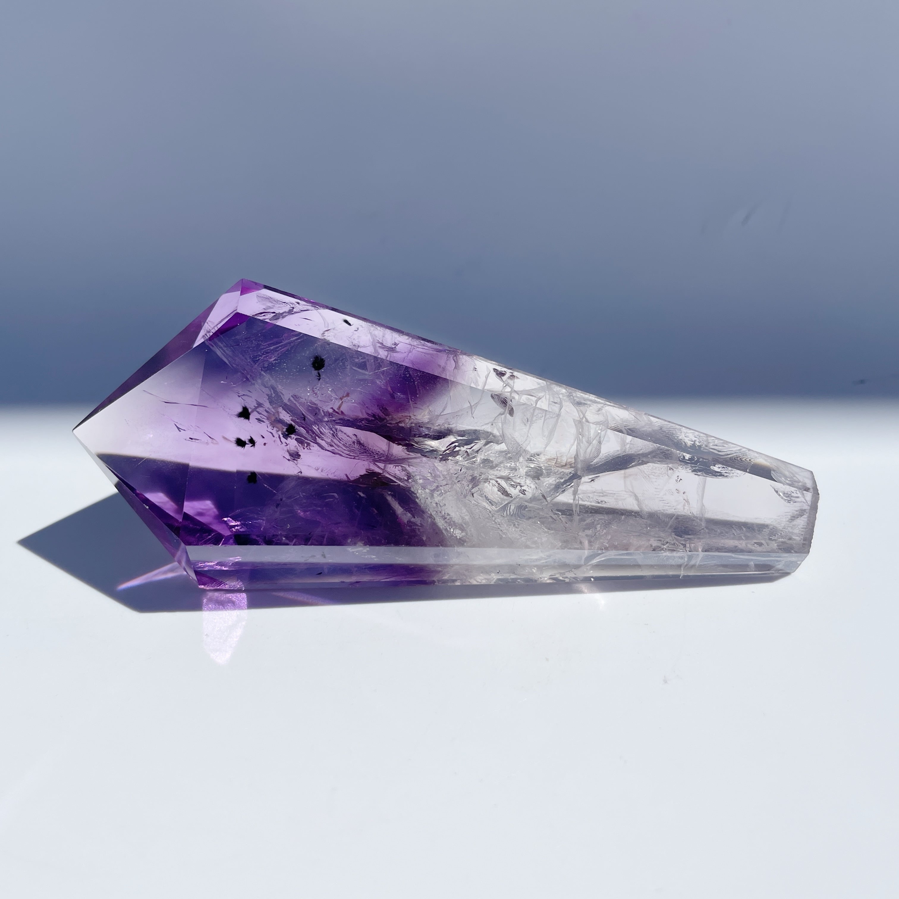ハイクォリティ！アメジスト×クリアクォーツ ワンド01◇Amethyst
