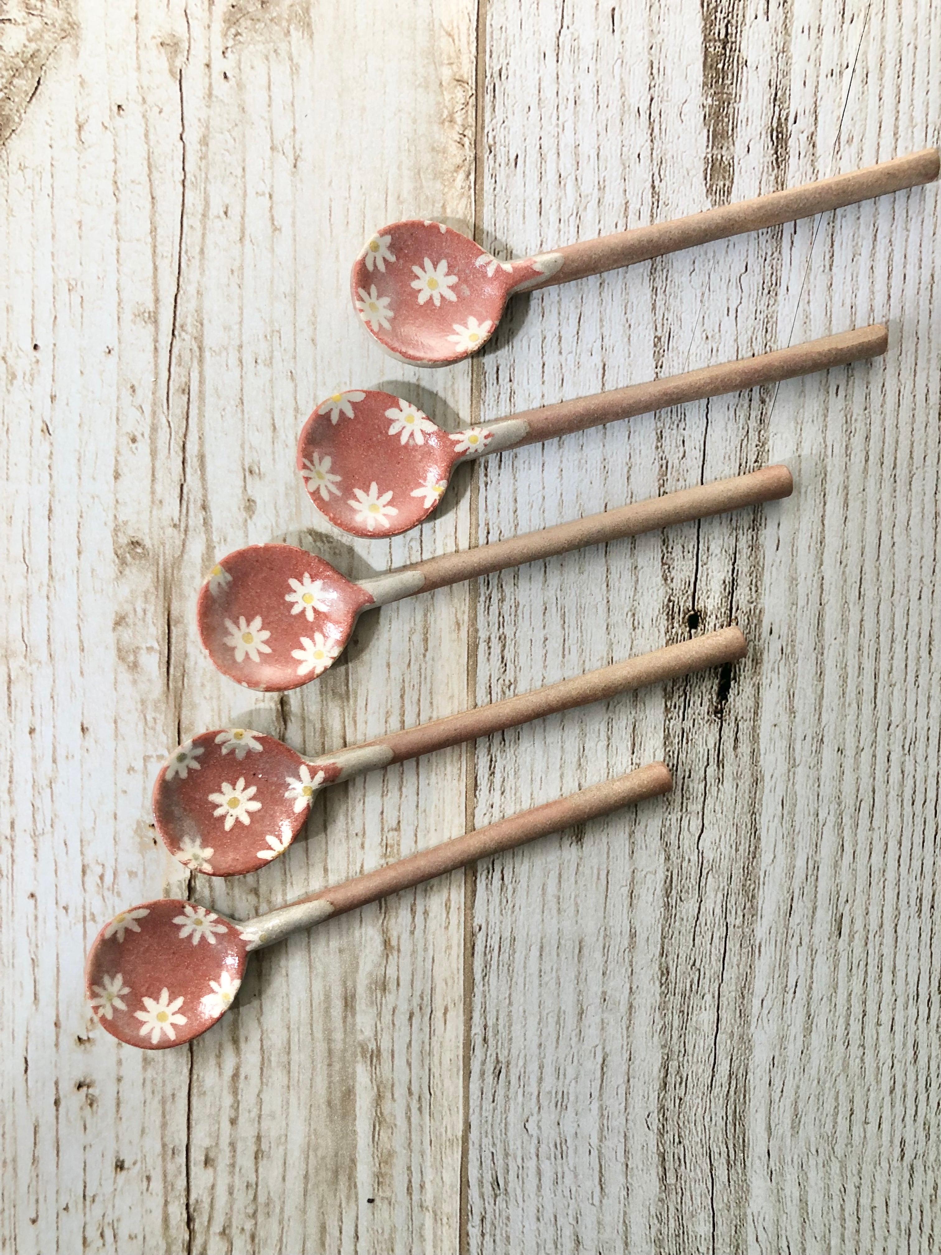☆ Branch Flower Spoon スプーン☆陶器 スプーン 美濃焼 日本製 花柄