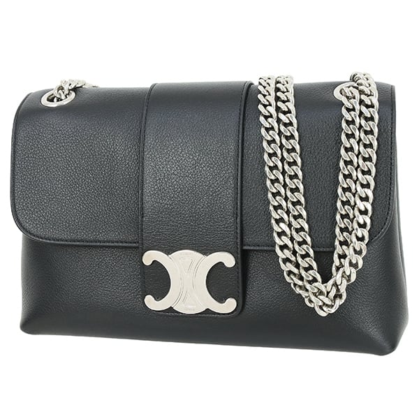 Used CELINE セリーヌ ヴィクトワール ミディアム トリオンフ ブラック
