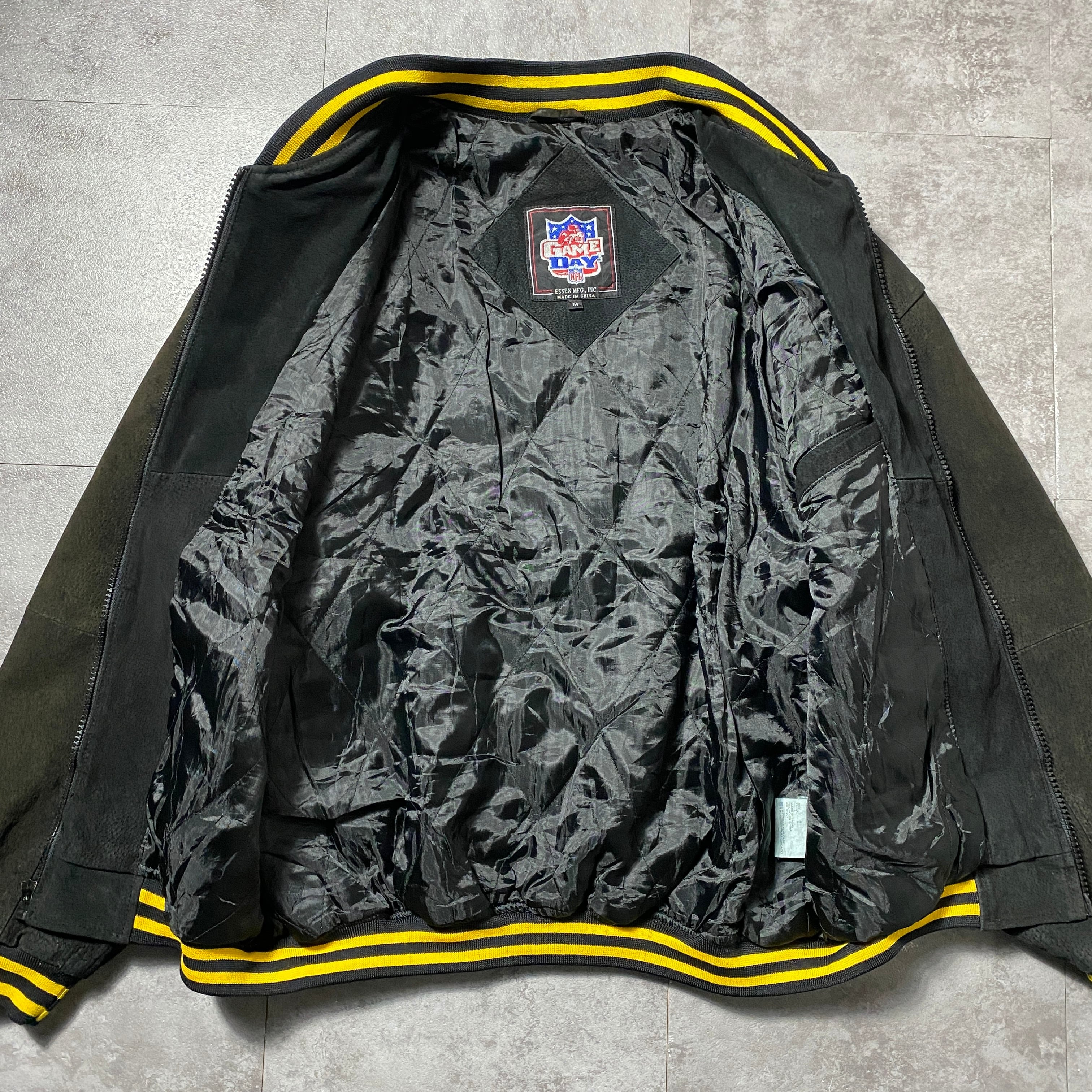 90's NFL Steelers スティーラーズ バックロゴ ラインリブ スタジャン