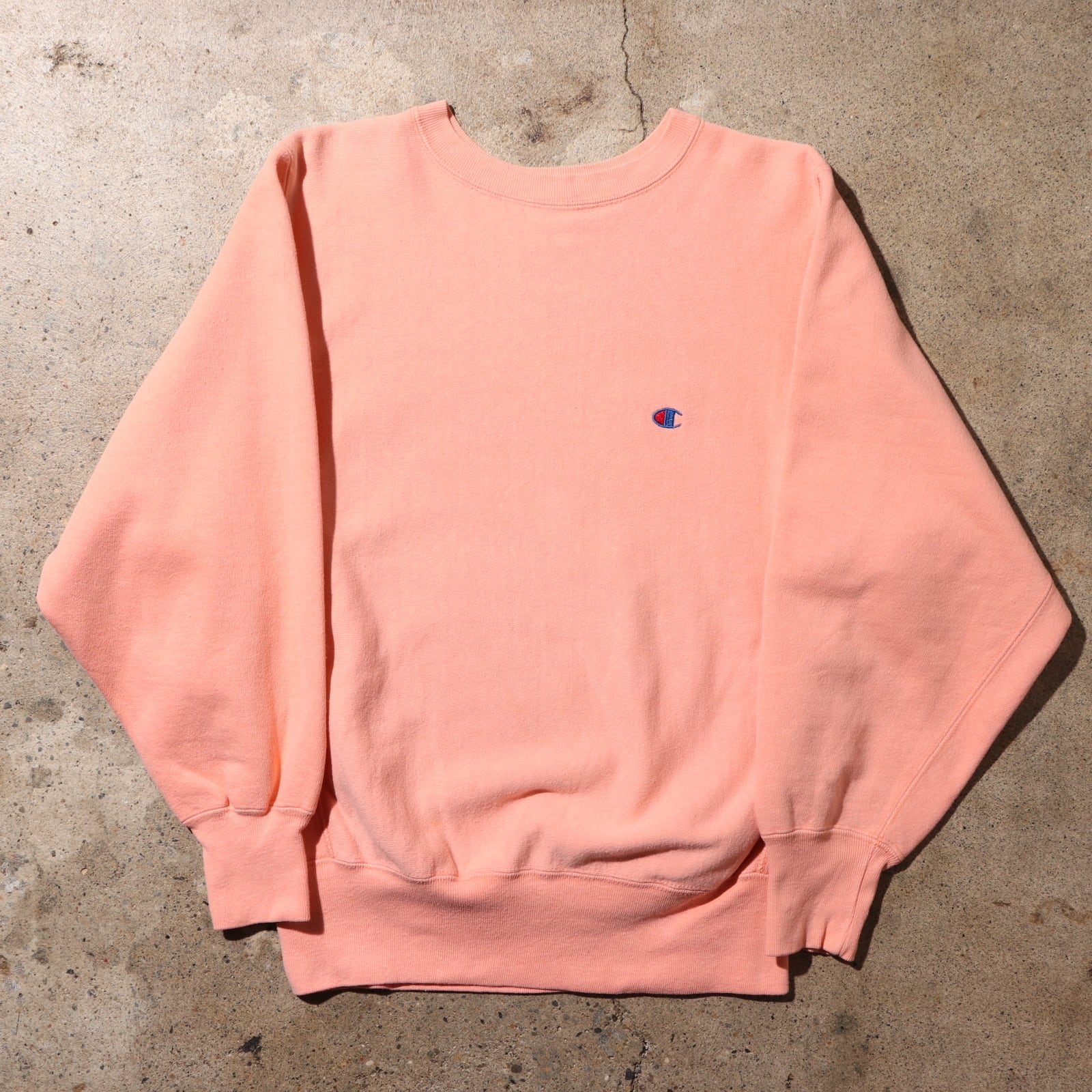 美品 コーラルピンク 90s M リバースウィーブ 無地 スウェット