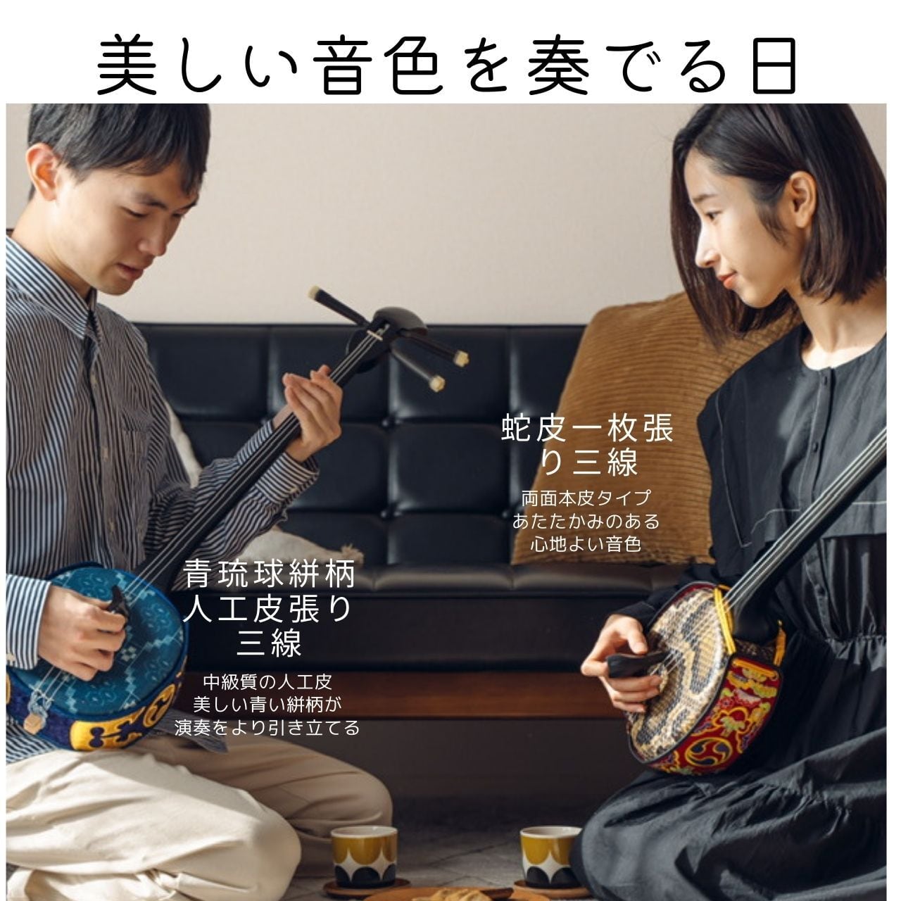 沖縄三味線 初心者セット 人工皮張り 13点セット 宮古木工芸 送料無料