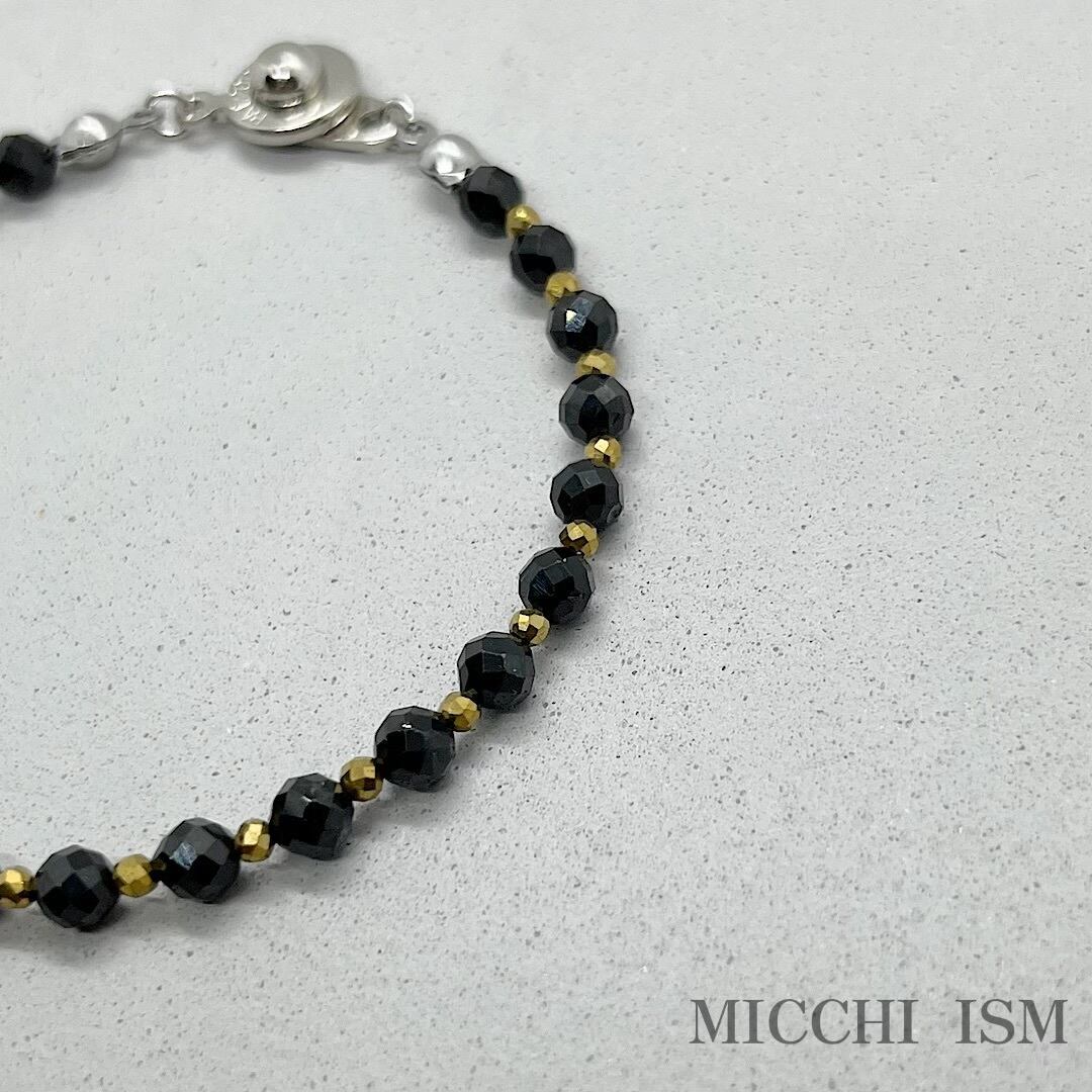 BLACK GOLD ブレスレット ブラックスピネル天然石 キラキラ 上品 高
