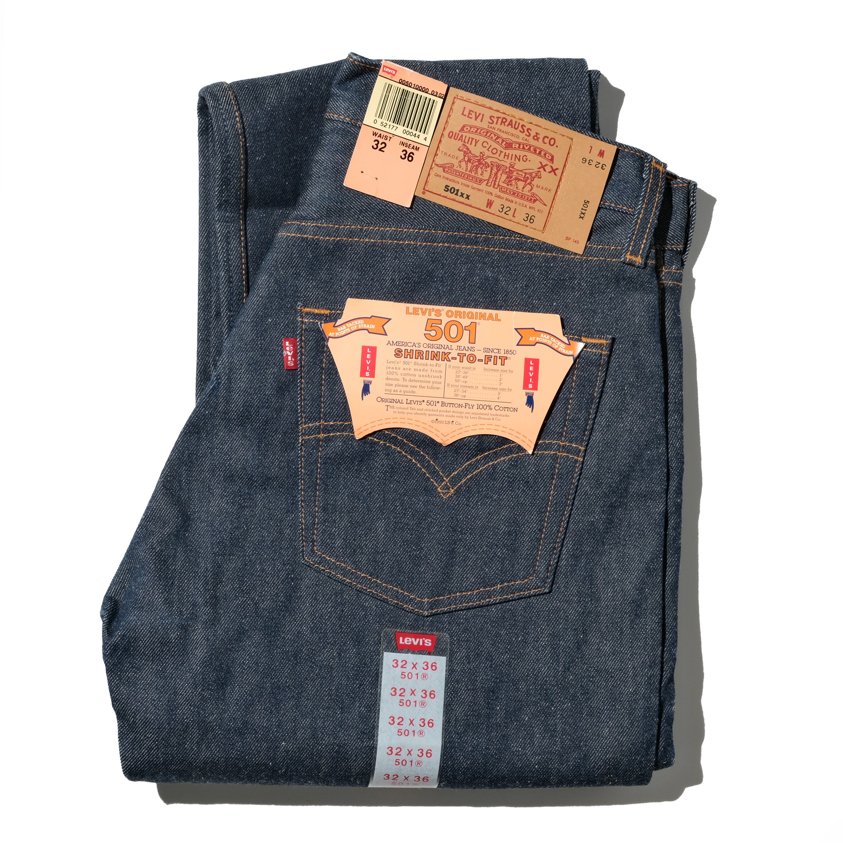 DEAD STOCK 02's Levi's 501 denim pants made in USA [32x36